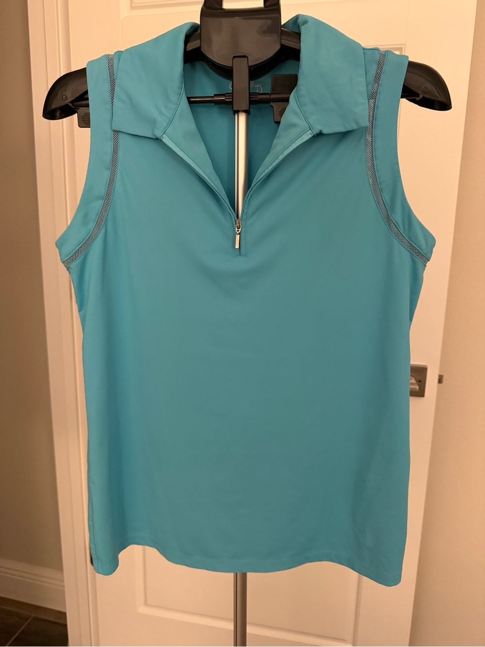Coral Bay Golf Sleeveless Polo Tank in Teal